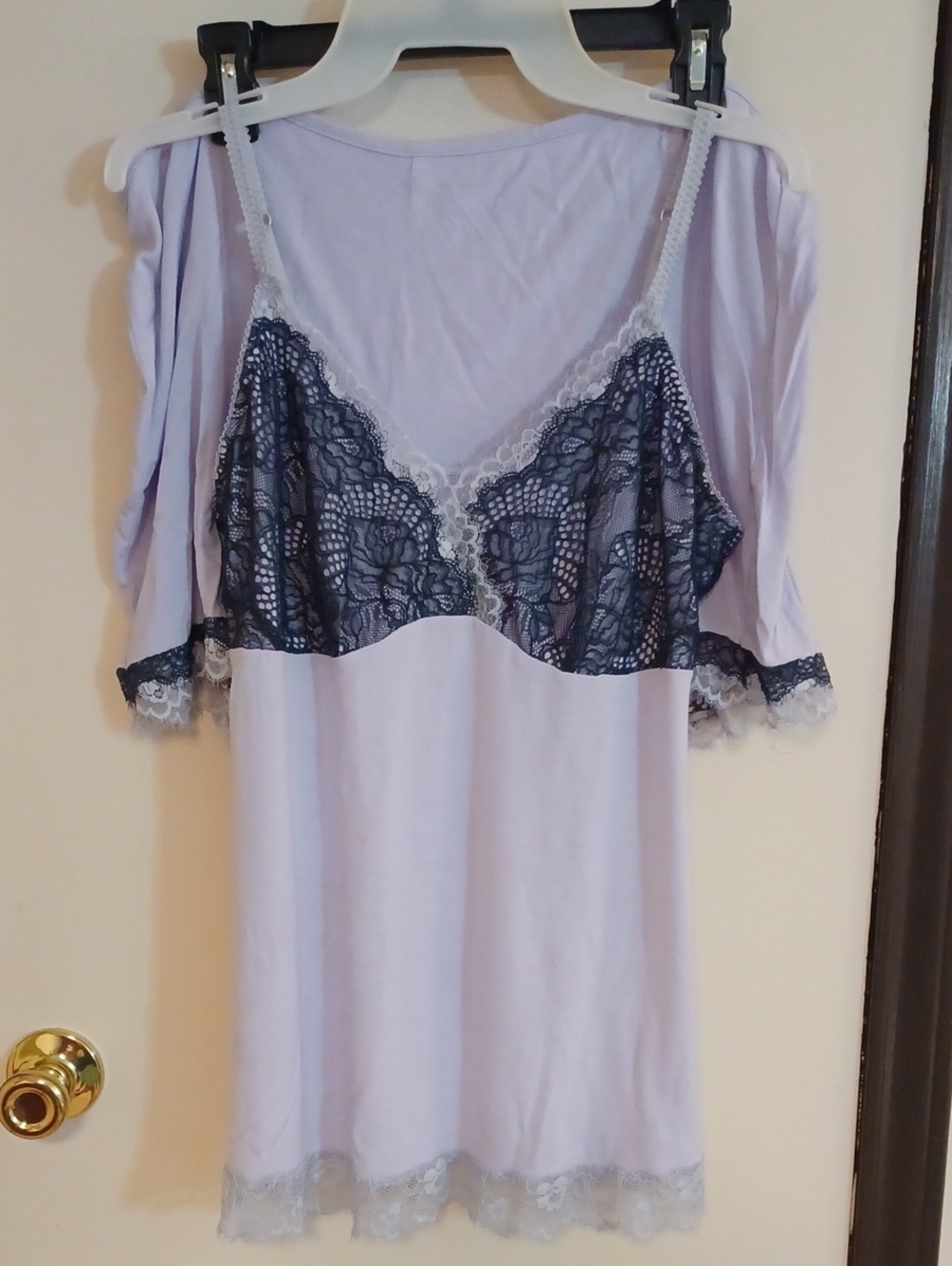 Soma Lavender Pj Set With Charcoal Trim